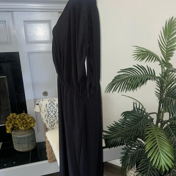 Lane Bryant Black Wrap Dress with Cinched Sleeves Size 22/24 - Picture 4 of 8